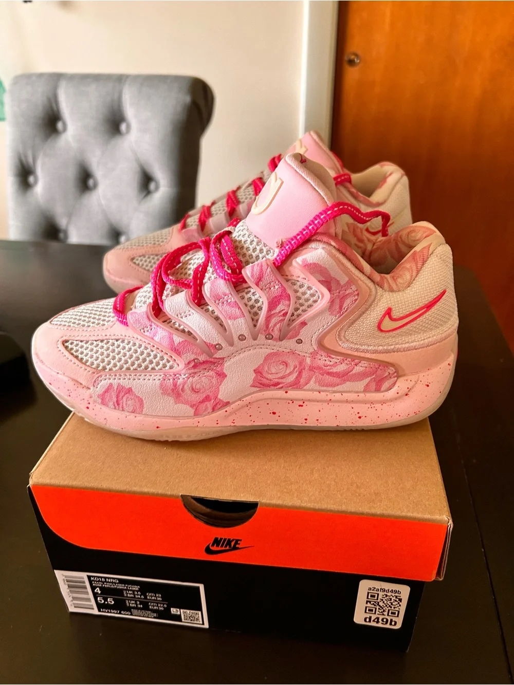 Nike KD18 Aunt Pearl Pink Basketball Sneakers